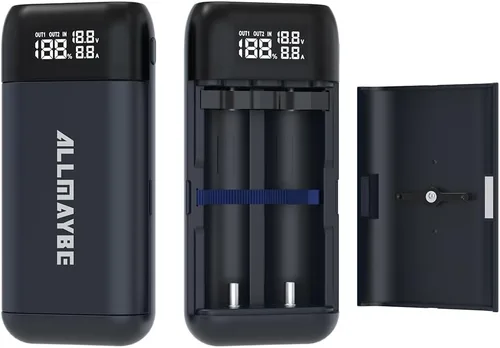 XTAR Cargador PC2 tipo C 18650, cargador de batería universal portátil 18650 para batería recargable de iones de litio de 3.7 V/3.6 V 18650 18700