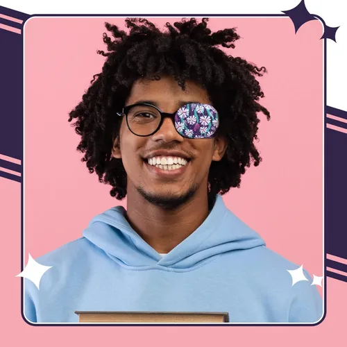 Miniatura 6 de Yahenda 12 parches para ojos para adultos, parche reutilizable para anteojos, lindo cubierta para anteojos para adultos, ojos izquierdos y derechos