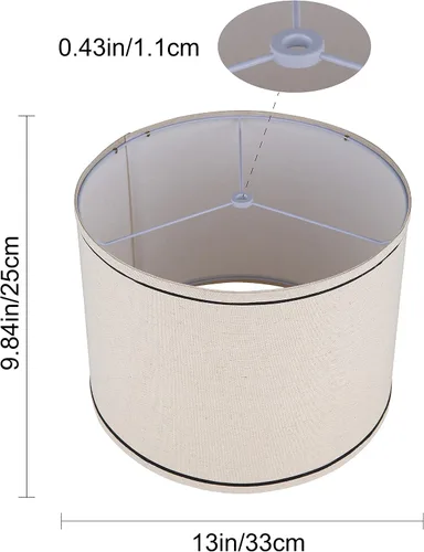 Miniatura 2 de Juego de 2 pantallas de lámpara de tambor de 13 x 13 x 10 pulgadas de alto, pantallas medianas para lámparas de mesa, lámparas de pie, lino natural