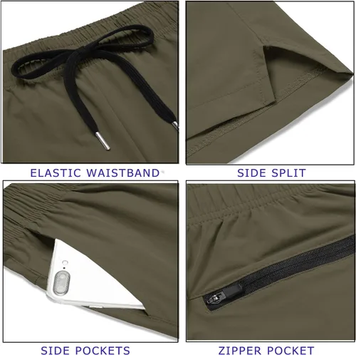 Miniatura 7 de COOFANDY Pantalones cortos deportivos para correr para hombre de 5 pulgadas, paquete de 2 pantalones cortos de entrenamiento para gimnasio