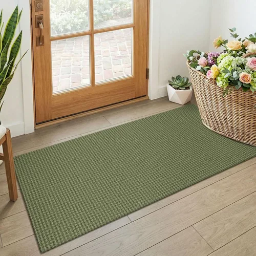 Miniatura 130 de KOZYFLY - Tapetes para entrada, lavable, tejido, con respaldo de goma antideslizante, de algodón, interiores, cocina, entrada, vestíbulo y puerta