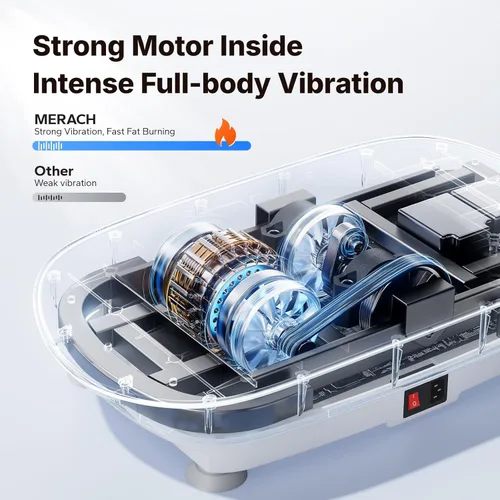 Miniatura 6 de MERACH Vibration Plate Exercise Machine, Curved Vibration Plate for Lymphatic Drainage Weight Loss, Vibrating Plate with Real-Time Calorie Tracking