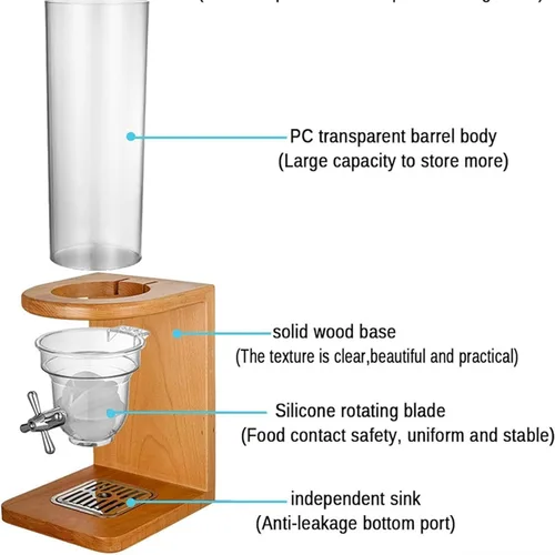 Miniatura 3 de Dispensador de alimentos secos 3.5L/7L/10.5L, dispensador de cereales para encimera, dispensador de almacenamiento de cereales con barril de PC