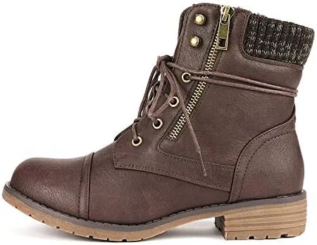 Miniatura 2 de DREAM PAIRS Botines de combate con cordones para mujer