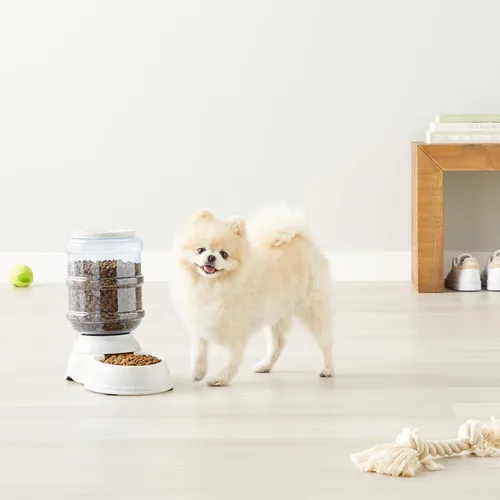 Miniatura 7 de Amazon Basics Comedero para mascotas con alimentación por gravedad para perros y gatos, pequeño, capacidad de 6 libras, gris