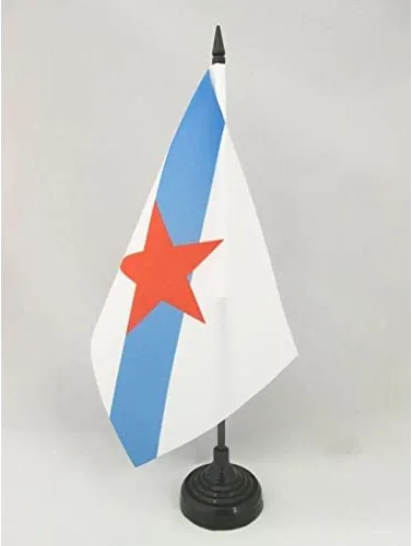Miniatura 54 de Bandera de mesa de Andalucía 4'' x 6'' - Bandera de escritorio de la región española de Andalucía 5.9 x 3.9 in - Barra y base de plástico negro - AZ