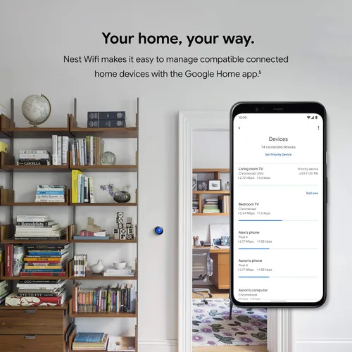 Miniatura 8 de Google Nest Wifi Router AC2200 Sistema de malla 1 paquete cubre hasta 2200 pies cuadrados