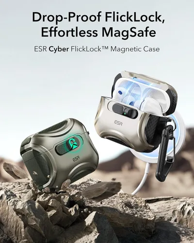 Miniatura 3 de ESR Funda para AirPods Pro 3 (2025), Compatible con Funda de AirPods Pro de 3ª Generación (Cable USB-C), MagSafe Sin Esfuerzo, Bloqueo a Prueba