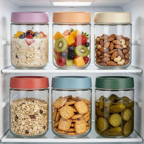 Miniatura 8 de Artcochan Recipientes para Avena Nocturna con Tapas Frascos de Vidrio de 16 oz Paquete de 6 Frascos de Vidrio Mason con Tapas Herméticas, Perfectos