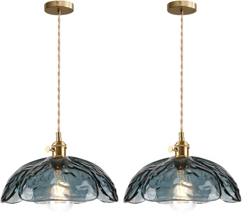 Miniatura 11 de Lámpara colgante colgante moderna de latón dorado 1 luz colgante de vidrio ámbar iluminación diseño cúpula moderna lámpara colgante para isla