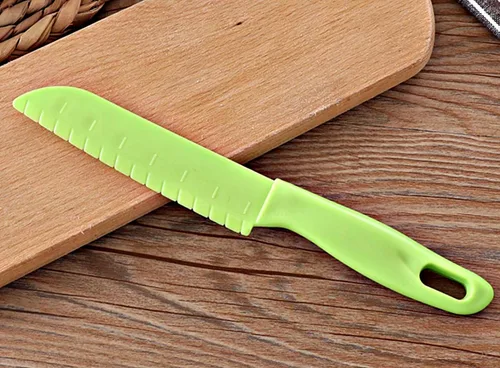 Miniatura 6 de Juego de cuchillos de plástico verde – Cuchillos grandes de 11 pulgadas y 8.7 pulgadas pequeños para cocina, preparación de alimentos y uso