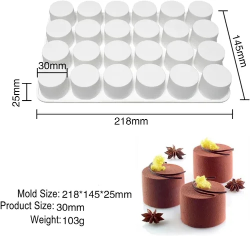 Miniatura 2 de Molde de silicona para tartas de 24 cavidades para hacer galletas, 3D, hecho a mano, reutilización de cocina, herramientas para hornear, mousse