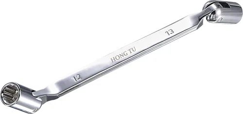 Miniatura 8 de uxcell Llave de cabeza flexible de 12 puntos, extremo de caja giratoria doble métrica de 0.315 in x 0.394 in, rotación CR-V de 180 grados