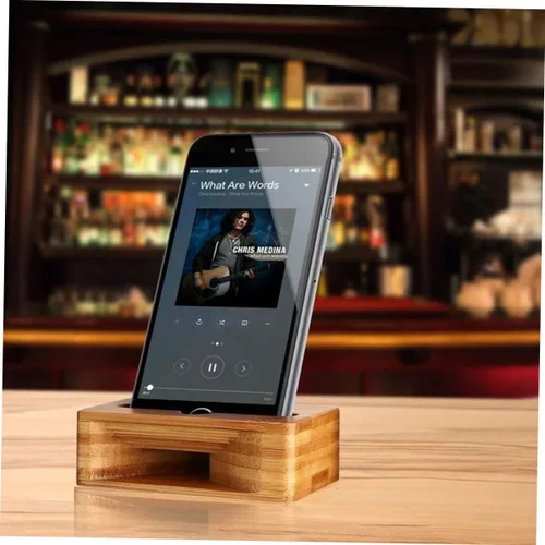Miniatura 7 de HOMSFOU Amplificador de sonido para teléfono y soporte universal de madera para teléfono, 3.93 x 2.36 x 4.72 pulgadas, base de altavoz de escritorio