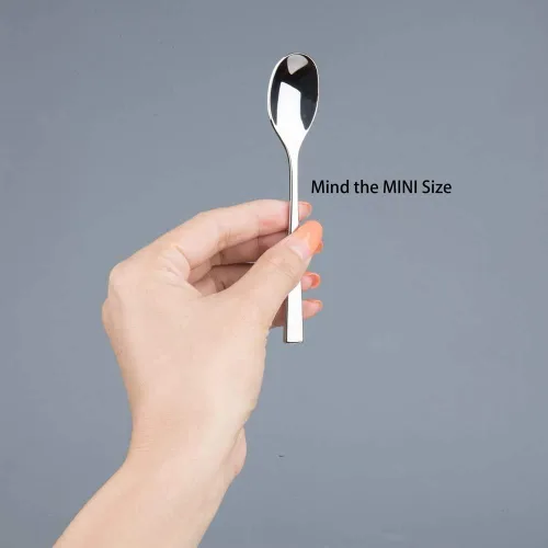 Miniatura 2 de IMEEA Cucharas de café expreso de 4.5 pulgadas SUS304 de acero inoxidable para café expreso y postres pequeños, juego de 6