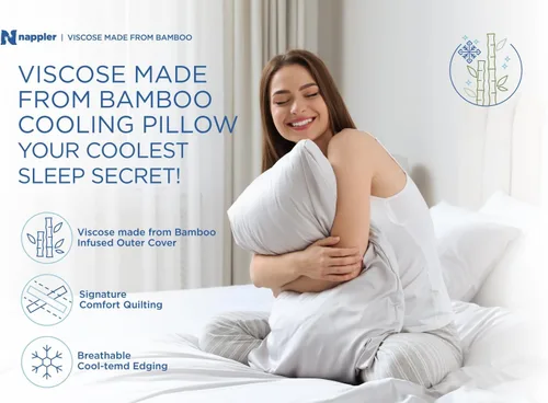 Miniatura 3 de Nappler Almohada Refrescante para Personas que Duermen con Calor – Juego de 2 Almohadas de Cama Tamaño King Premium – Espuma Viscoelástica Triturada