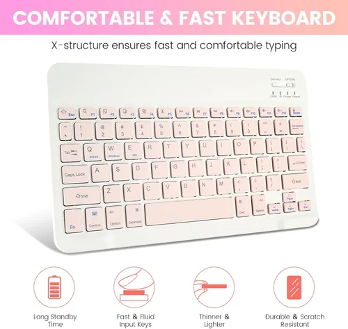 Miniatura 6 de LAMA Funda magnética con teclado para iPad (A16) de 11ª generación 2025/10ª generación 2022, con teclado para iPad de 11 pulgadas (A16) y 10.9 Rosa