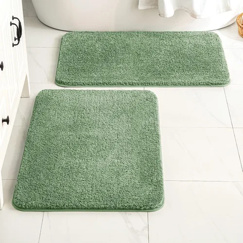 Miniatura 84 de MIULEE Juego de 2 alfombras de baño antideslizantes peludas extra gruesas y suaves, alfombrillas de baño de microfibra suave absorbente de agua