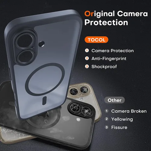 Miniatura 763 de TOCOL Funda para iPhone 11, compatible con Magsafe, protección completa de cámara, imanes integrados, protección contra caídas, funda translúcida