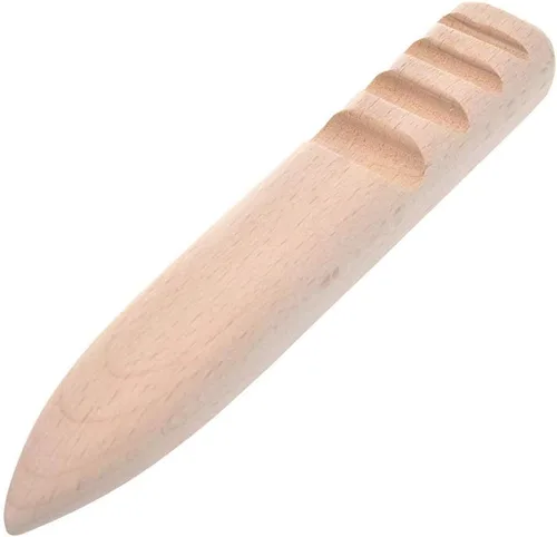 Miniatura 4 de Batino Juego de 3 piezas de cuero de madera maciza para manualidades, bruñido de varios tamaños, para herramienta de trabajo de artesanía en cuero