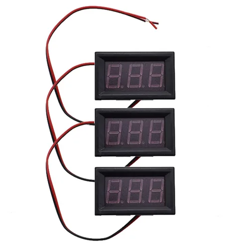 Miniatura 2 de DC 0-30V 3-Digital Display Medidor de Voltaje 3pcs Voltímetro Panel Motocicleta