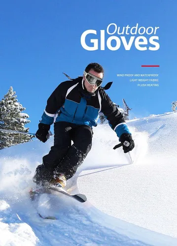 Miniatura 2 de ALISXM Guantes de invierno para esquí y nieve, guantes de snowboard cálidos de invierno para pantalla táctil 3M para hombres y mujeres para correr