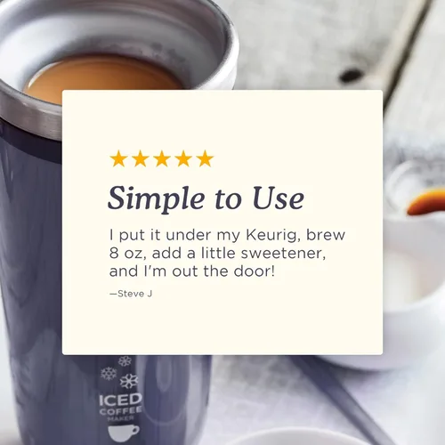 Miniatura 6 de Zoku Cafetera de Café Helado Instantáneo, Enfriador de Bebidas Reutilizable que Enfría Bebidas Calientes en Minutos Sin Dilución, Vaso Portátil