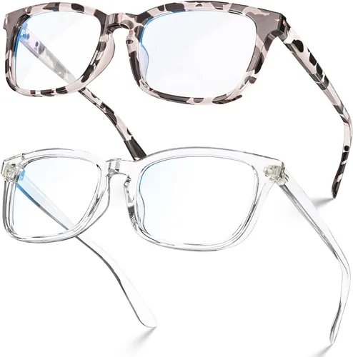 Miniatura 13 de VISOONE - Lentes cuadrados con bloqueo de luz azul y antireflejante para computadora, videojuegos; para mujeres y hombres MONTANA Transparente+azul