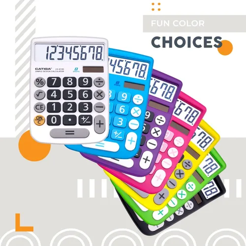 Miniatura 7 de CATIGA Calculadora de escritorio de 8 dígitos con energía solar y pantalla LCD fácil de leer, botones grandes, para el hogar, oficina, escuela