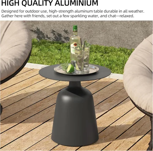Miniatura 6 de TWT 3-Piece Woven Rope Patio Furniture Set, 2 Outdoor Armchairs with Soft Cushions + Round Aluminum Coffee Table, All-Weather Conversation Set for