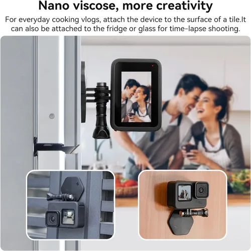Miniatura 2 de TELESIN Soporte magnético en el pecho con soporte para correa para el cuello + base magnética de liberación rápida para GoPro 12 11 10 Insta360 X3