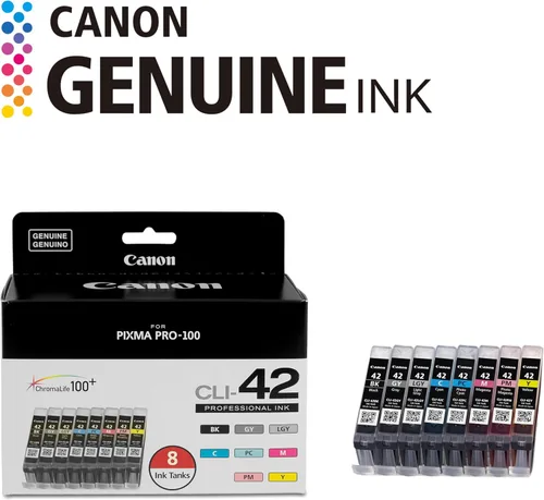 Miniatura 2 de Canon CLI-42 Paquete de ocho colores genuinos, compatible con impresoras PIXMA PRO-100
