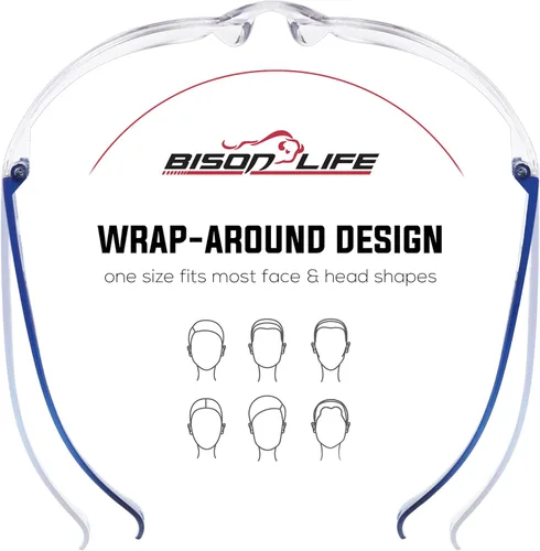 Miniatura 7 de BISON LIFE - Lentes de seguridad con protección envolvente resistente a arañazos, lente de policarbonato resistente a impactos ANSI Z87.1