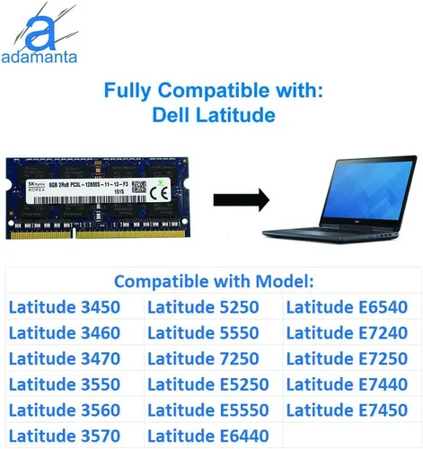 Miniatura 5 de Original de fábrica 8 GB (1x8 GB) Compatible para Dell Alienware Inspiron Latitude Optiplex Precision Vostro DDR3L 1600 Mhz PC3L-12800 SODIMM 2Rx8