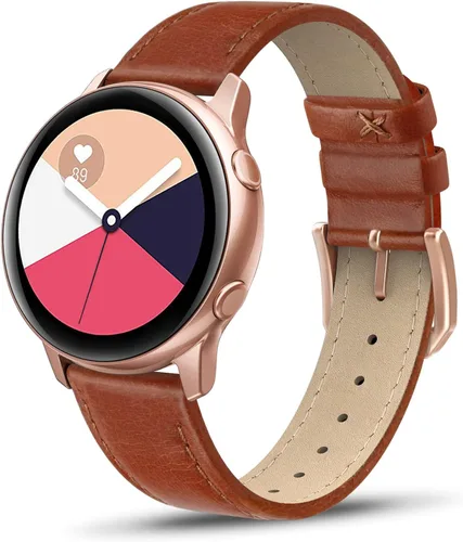 Miniatura 17 de Correa de piel compatible con Samsung Galaxy Watch 3 de 41 mm / Galaxy Watch Active de 40 mm / Active 2 44mm / Galaxy Watch de 42 mm, 20 mm de piel
