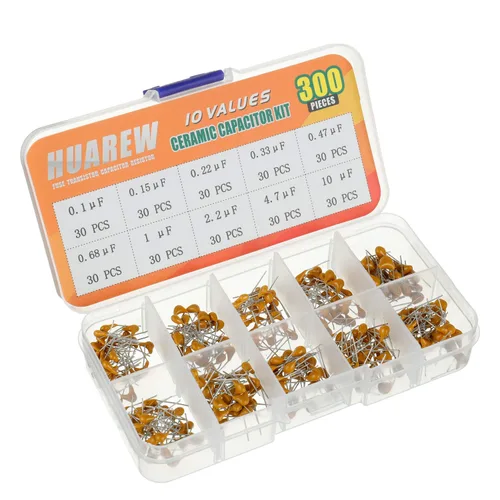 Miniatura 2 de 10 Valores 300 piezas de condensador de cerámica 0.1 0.15 0.22 0.33 0.47 0.68 1 2.2 4.7 10 uF/100-10000 nF Surtido Kit
