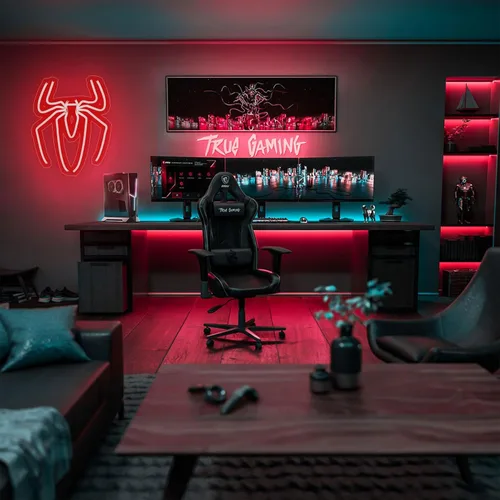 Miniatura 2 de Letrero de Neón de Decoración de Habitación de Anime de Araña - 3 Ajustes de Brillo Alimentado por USB Lámpara de Araña Linda para Dormitorio