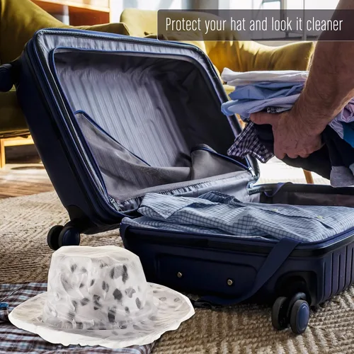 Miniatura 6 de 4 fundas de plástico para sombreros de vaquero, fundas para sombreros de vaquero, protectores para sombreros de vaquero para almacenamiento, Gris