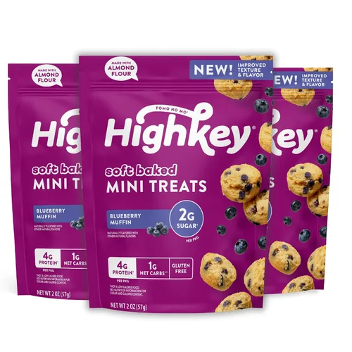 Miniatura 12 de HighKey Muffins de plátano bajos en azúcar, bocadillos keto bajos en carbohidratos de 2 onzas, paquete de 3, mini magdalenas sin gluten con fibra