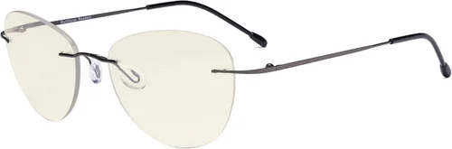 Eyekepper Anteojos progresivos sin montura para lectores multifocal, filtro de luz azul, lentes de lectura piloto para mujer
