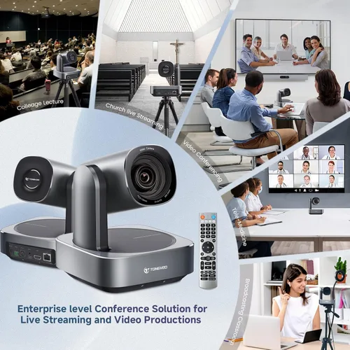 Miniatura 9 de Cámara PTZ de seguimiento automático AI 20x Zoom óptico HDMI USB IP Cámara de transmisión en vivo 1080P 60fps Sistema de videoconferencia POE