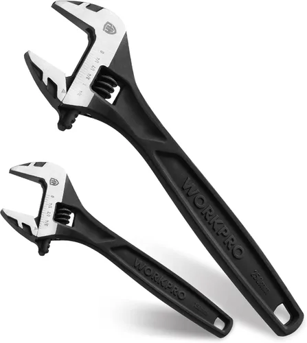 Miniatura 10 de WORKPRO - Llave ajustable de 4 pulgadas de servicio pesado con escala imperial y métrica, llave premium de acero Cr-V, cromada