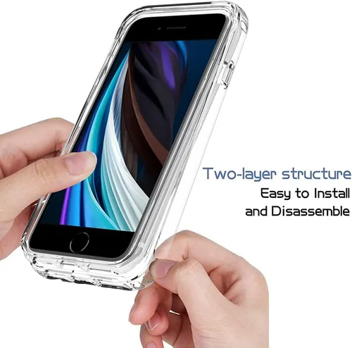 Miniatura 4 de Funda para iPhone SE 2020, iPhone 8, iPhone 7 para niñas y mujeres, transparente, protección de cuerpo completo, a prueba de golpes, carcasa