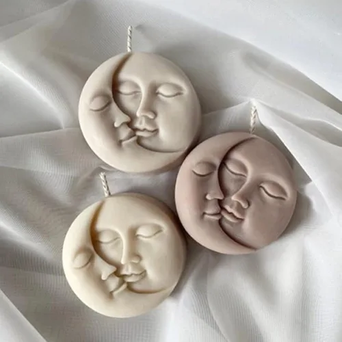 Miniatura 5 de Moldes de vela – Molde de silicona para hacer velas, moldes 3D de bricolaje para cera de soja, cera de abejas, vela perfumada, regalos del día