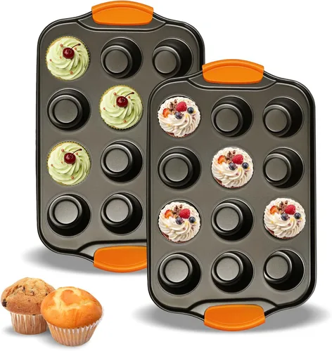 Miniatura 12 de Mini moldes para hornear – Sartenes antiadherentes para hornear pasteles caseros, molde de acero al carbono para pan de plátano, pastel de carne