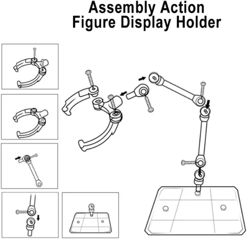 Miniatura 7 de 10 soportes para figuras de acción, soporte transparente para figura de acción de montaje, base de soporte para modelo de muñeca, compatible