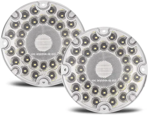 Miniatura 9 de Partsam 2 luces traseras redondas de tránsito de 7 pulgadas, color rojo, 36 LED, luz LED roja de 7 pulgadas, luz trasera de camión STT, luces