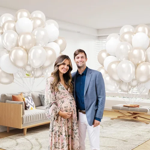 Miniatura 6 de 60 globos de perlas de doble relleno de 12 pulgadas, globos blancos perlados, globos de látex blanco para bodas, despedidas de soltera, baby shower