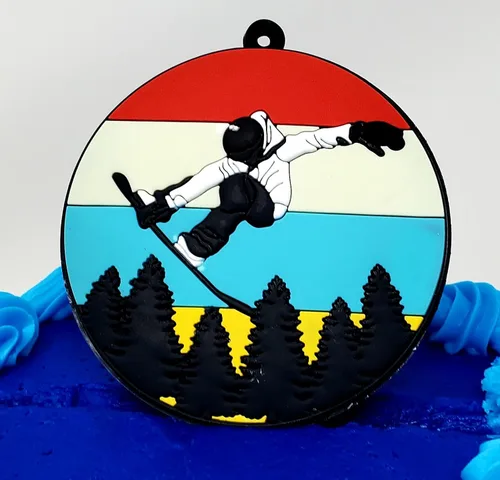 Miniatura 2 de Snowboading Snowboarder - Decoración para pastel de cumpleaños de 7 piezas