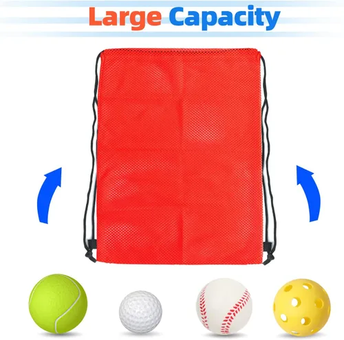 Miniatura 66 de GSE Games & Sports Expert Bolsa de malla con cordón para béisbol, pelotas de pickleball, pelotas de golf, gimnasio, equipo de natación, lavandería
